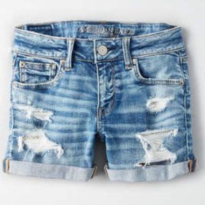 AE Cafe Midi Low Rise, Distressed w/ Lace Detail